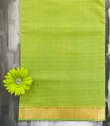 Mangalgiri Handwoven Cotton Saree | Green | Ships from California